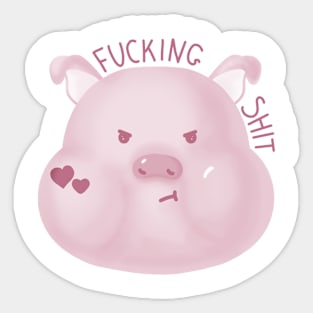 Cute Angry Pig 🐷 Sticker